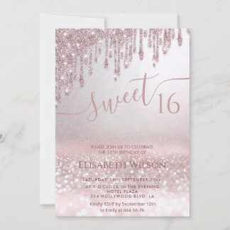 Romantische Rose Goldglitterie Ober-Schmetterling- Einladung