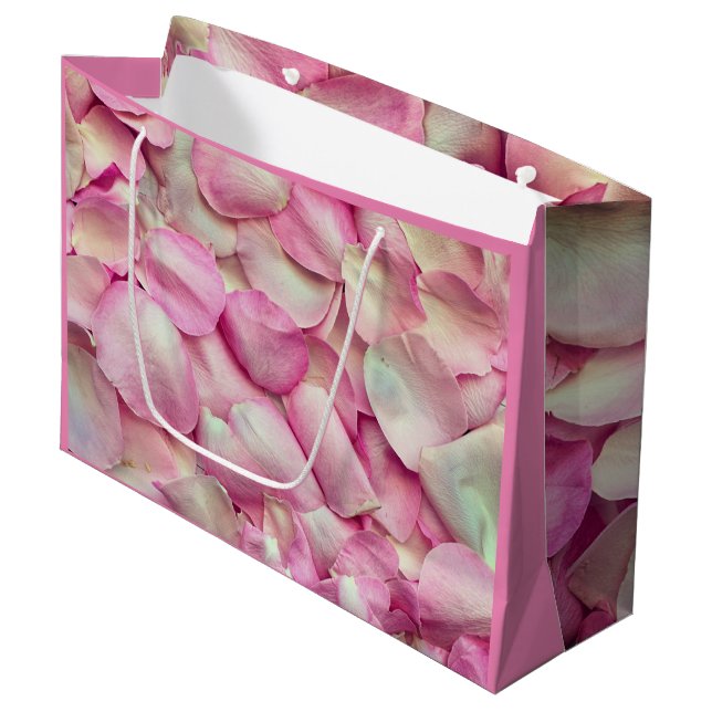 Romantische Rose Große Geschenktüte (Vorderseite Schrägansicht)