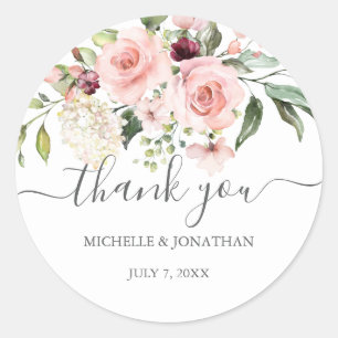 Romantische Rose Hochzeit Danke Ihnen für Stickers
