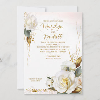 Romantische Rose - Hochzeit der Blumen Einladung