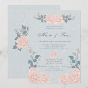 Romantische Rose Hochzeiten Einladung