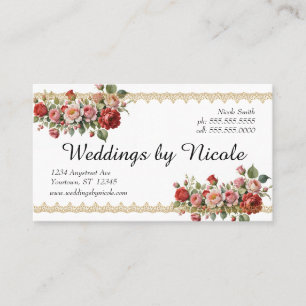 Romantische Rose Hochzeitsplaner Veranstaltungen F Visitenkarte