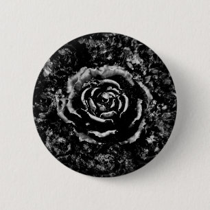 Romantische Rose mit schwarzem Friedhof Button