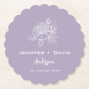 Romantische Rose Personalisierte Hochzeit/ Brautpa Untersetzer