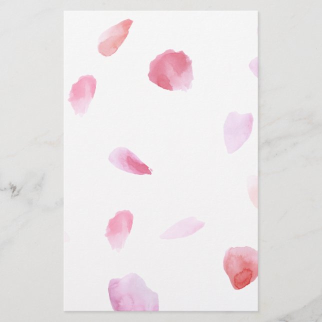 Romantische Rose Petals Briefpapier (Vorderseite)