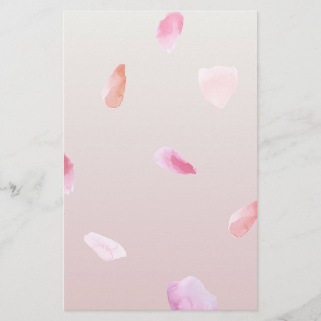 Romantische Rose Petals Briefpapier (Vorderseite)