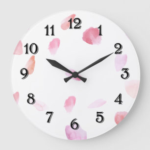 Romantische Rose Petals Große Wanduhr