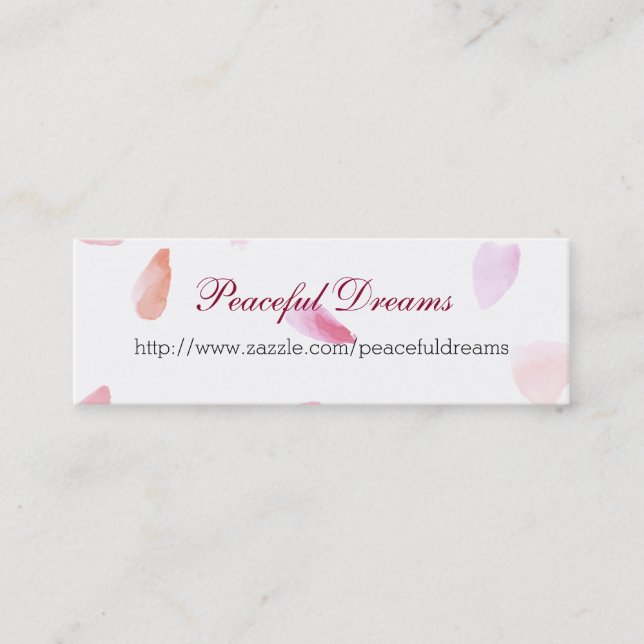 Romantische Rose Petals Mini Visitenkarte (Vorderseite)