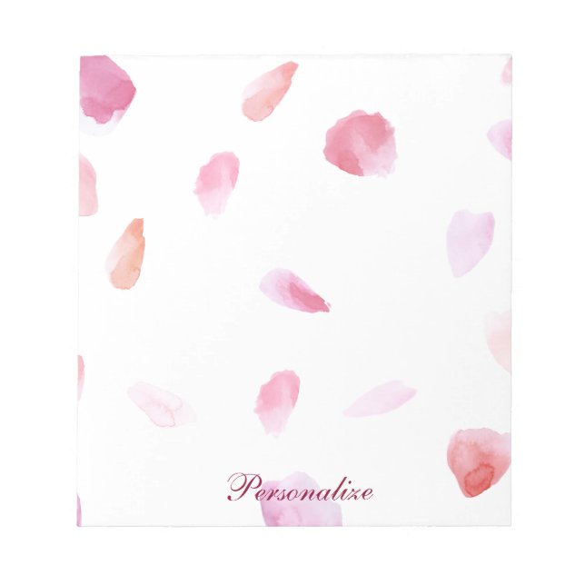 Romantische Rose Petals Notizblock (Vorderseite)