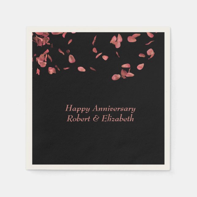 Romantische Rose Petals Party Personalisieren Serviette (Vorderseite)