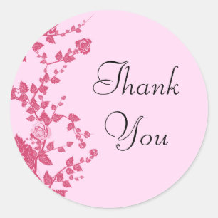 Romantische Rose Reben Danke Stickers