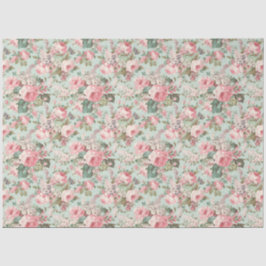 Romantische Rose Rosa auf Minzdekoupage Seidenpapier