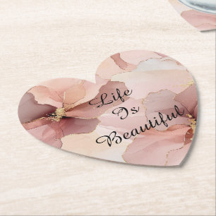 Romantische Rosé Rosa Gold Blumen-Brautparty Untersetzer