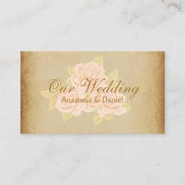 Romantische Rose Rosa Goldvintage Hochzeitseinsatz Begleitkarte