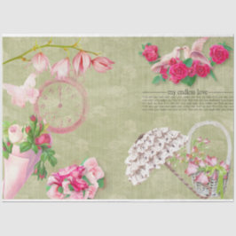 Romantische Rose Serie Design 11 Seidenpapier