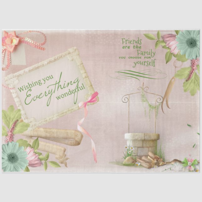 Romantische Rose Serie Design 15 Seidenpapier (Vorderseite)