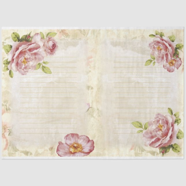 Romantische Rose Serie Design 7 Seidenpapier (Vorderseite)