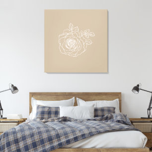 Romantische Rose Sketch Modernes Blumenmuseum Leinwanddruck