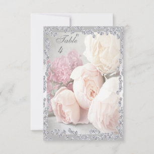 Romantische Rose und Diamanten Einladung
