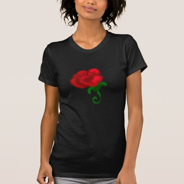 Romantische Rose und Engel Wings T - Shirt (Vorderseite)