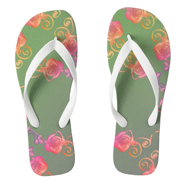 Romantische Rose und Pflaumenmoospaare von Flip Fl Flops (Fußbett)