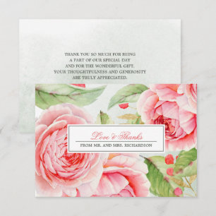 Romantische Rose Vielen Dank für Ihre Hochzeitkart Dankeskarte