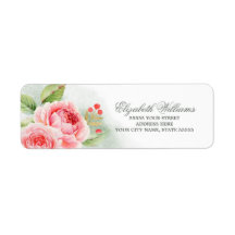 Romantische Rose Wasserfarbe Hochzeitsfeier Rückse
