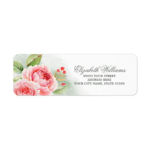Romantische Rose Wasserfarbe Hochzeitsfeier Rückse