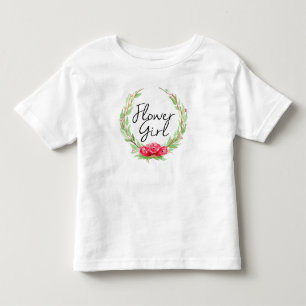 Romantische Rose Wasserfarbene Wraath Blumenmädc Kleinkind T-shirt