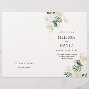 Romantische Rose Woodland Hochzeitsprogramme