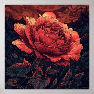 Romantische Rosen-Blumen-Wandkunst Condo-Dekoratio Poster