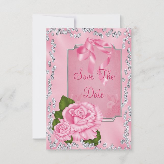 Romantische Rosen & Bows 30. Save the Date (Vorderseite)