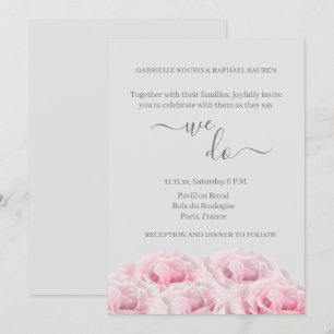 Romantische Rosen Elegant Blumen wir Hochzeit Einladung