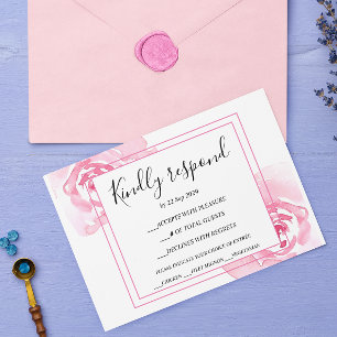 Romantische Rosen Hochzeitskarte UAWG RSVP Karte
