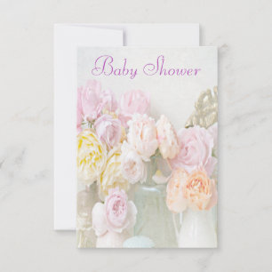 Romantische Rosen in der Glas-Baby-Dusche Einladung