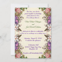 Romantische Rosen & Lila Petals Hochzeit einladen