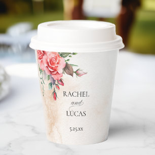 Romantische Rosen Pappbecher