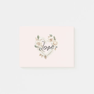 Romantische Rosen Schmetz Herz Liebe Post-it Klebezettel