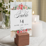 Romantische Rosen Tischnummer<br><div class="desc">Liebliche Haufen von eleganten Aquarellrosen und rosafarbenem Blattwerk auf einem subtilen pastellfarbenen Aquarell, goldgelben Etiketten und bearbeitbaren Textfeldern. Verfügt über "Table" Textgrafik im benutzerdefinierten Skript-Schriftart (oder löscht und passt sie im Designeditor an).</div>