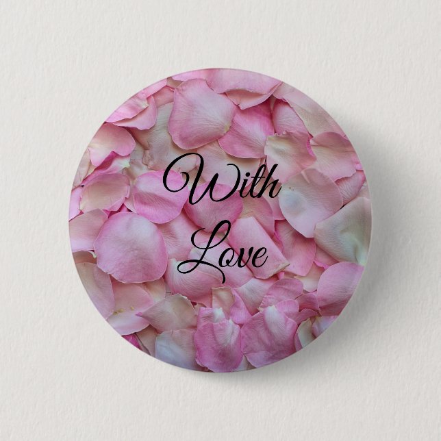 Romantische Rosenblätter Button (Vorderseite)