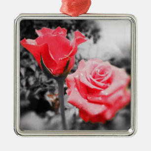 Romantische Rosenblumen #4 Ornament Aus Metall