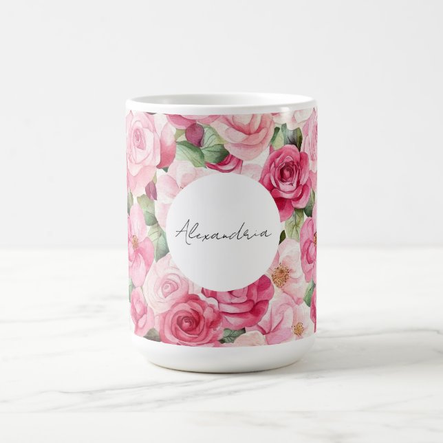 Romantische Rosenblüte Kaffeetasse (Mittel)
