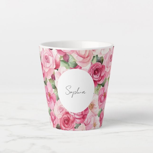 Romantische Rosenblüte Milchtasse (Vorderseite)
