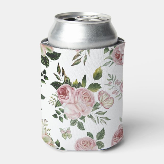 Romantische Rosenblütenmuster Hütte schabend Dosenkühler (Kanne Vorderseite)