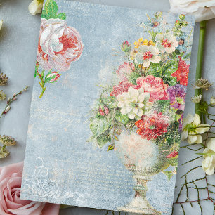 Romantische Rosengräber und alte Schrift Seidenpapier