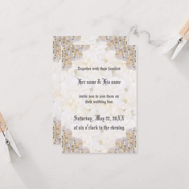 Romantische Rosenhochzeit (Vorderseite/Rückseite Beispiel)