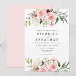 Romantische Rosenhochzeit Einladung