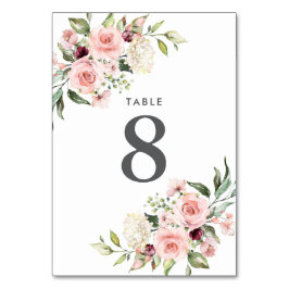 Romantische Rosenhochzeit-Tischnummer Tischnummer