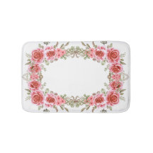 Romantische Rosenrahmen-Memory-Foam-Badematte