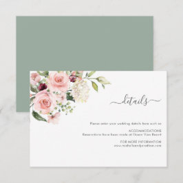 Romantische Rosenstrahlen Hochzeitkarte Begleitkarte